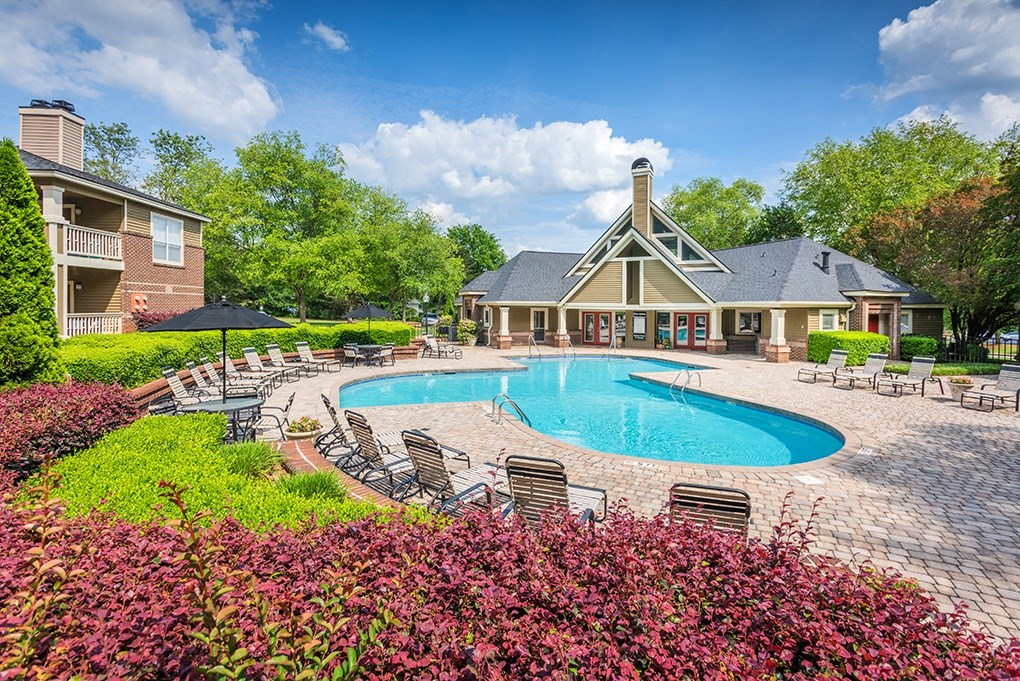 Lush Landscaping Around The Pool Sundeck