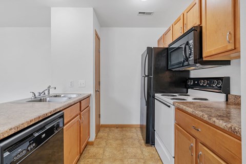 Kitchen with Black Appliances