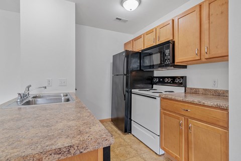 Kitchen with Wood Cabinets