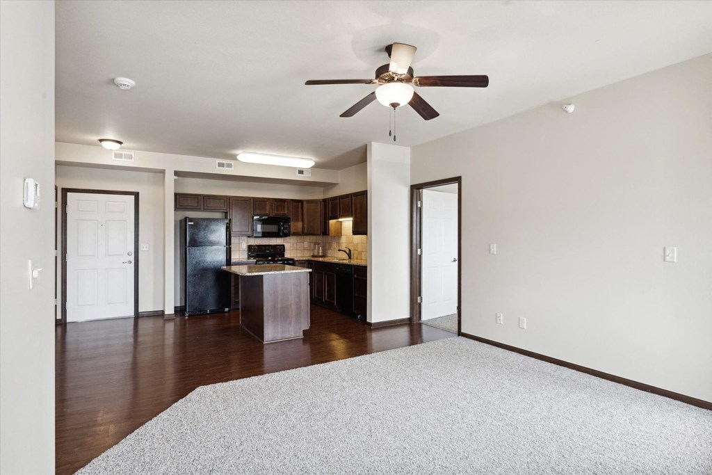 Living Room with Ceiling Fan
