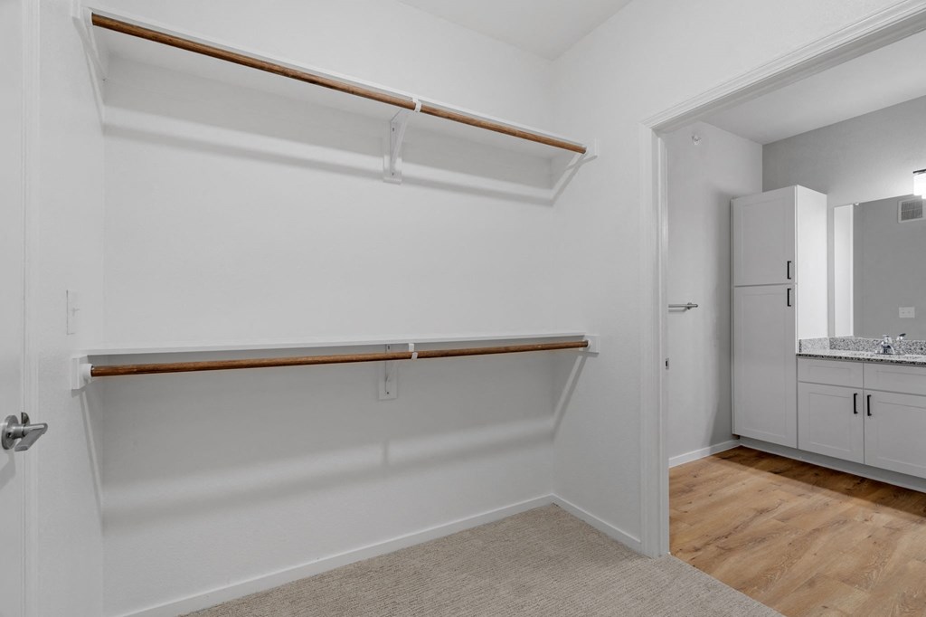 Walk-In Closet With Built-In Shelving
