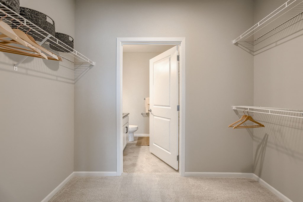 Walk-In Closet With Built-In Shelving