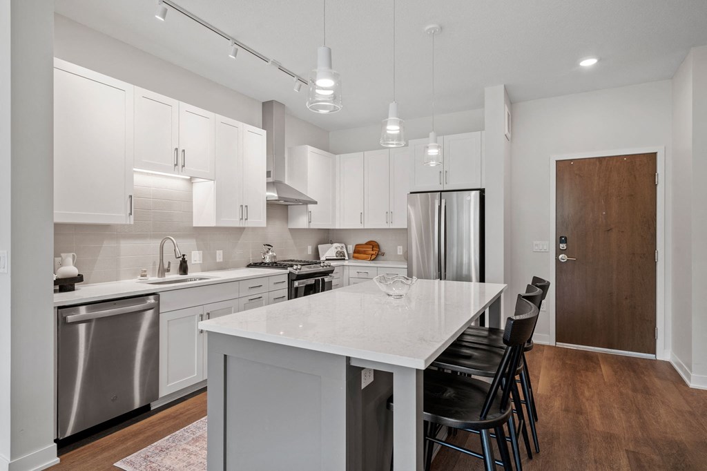 Large Kitchen Island Featuring