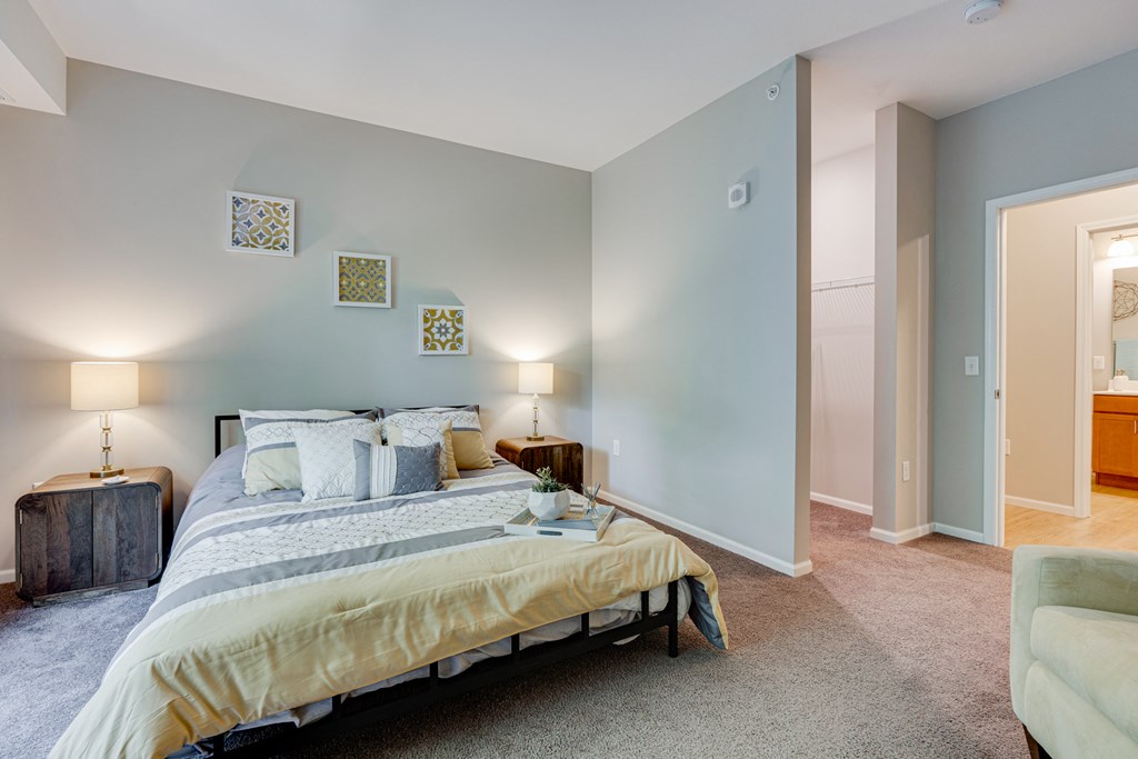 Spacious Bedroom With Tall Ceilings