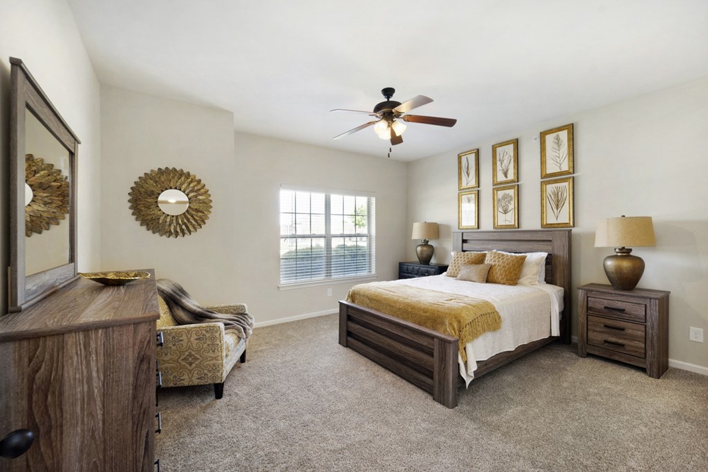Spacious Bedroom with Plush Carpeting