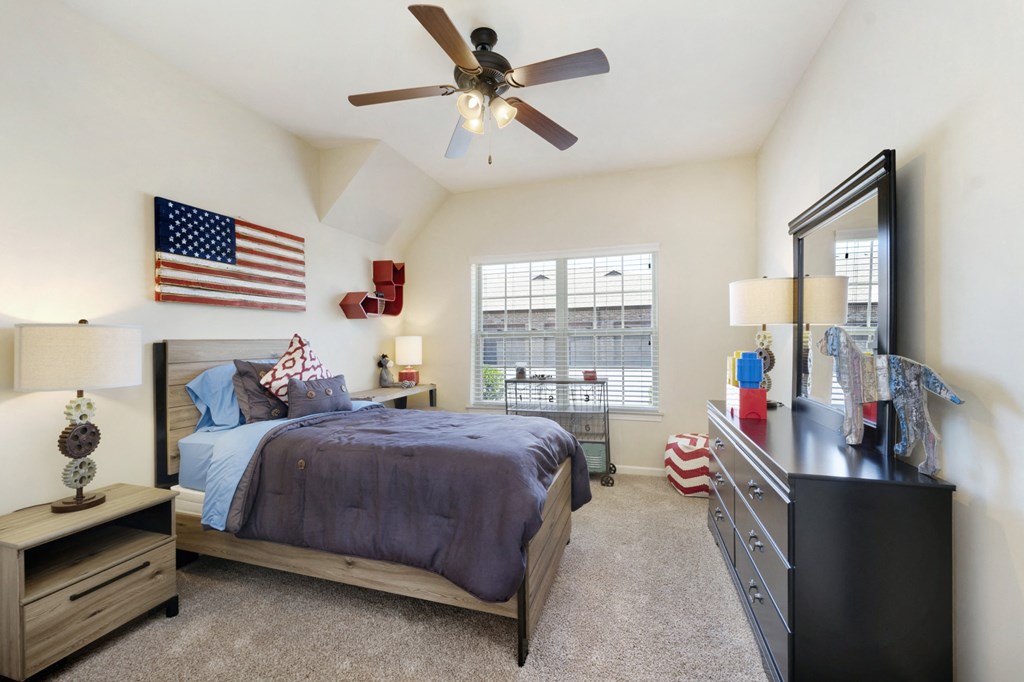 Bedroom with High Ceilings
