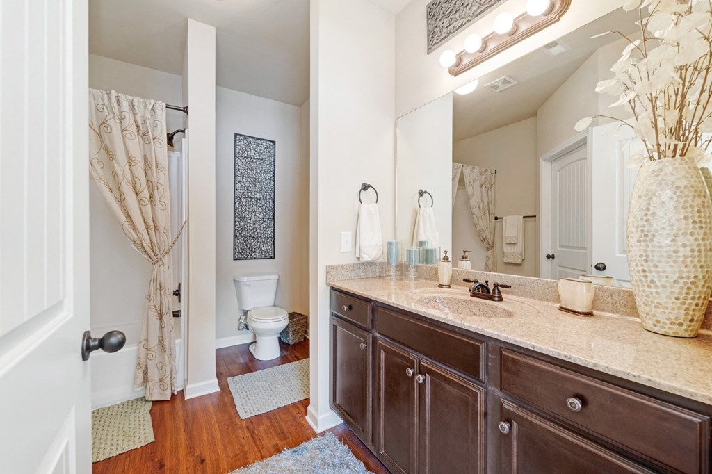 Bathroom With Granite Vanities