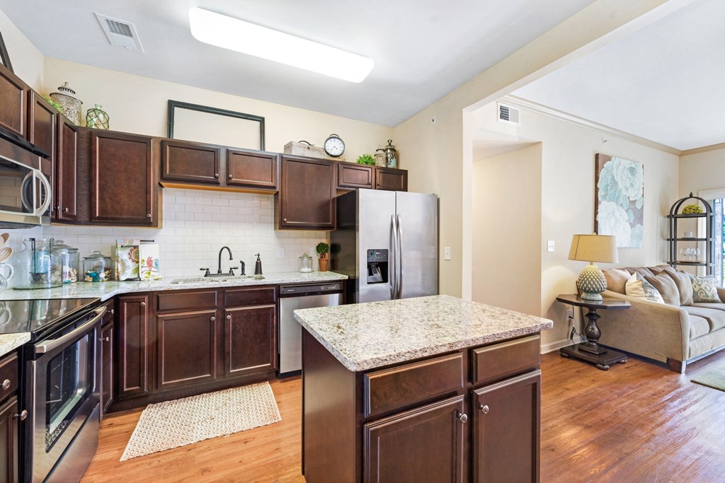 Kitchen with Dark Wood Cabinets