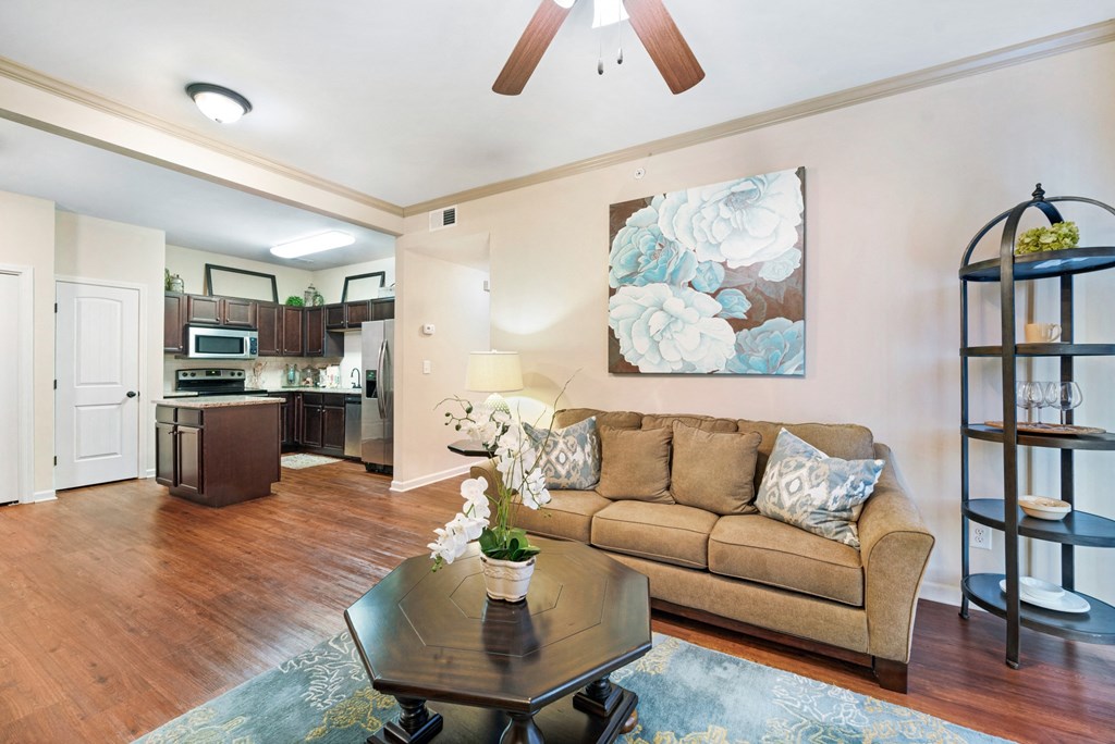 Living Area with Hardwood-Style Floors