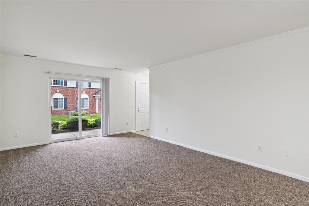 Spacious Living Area with Carpet