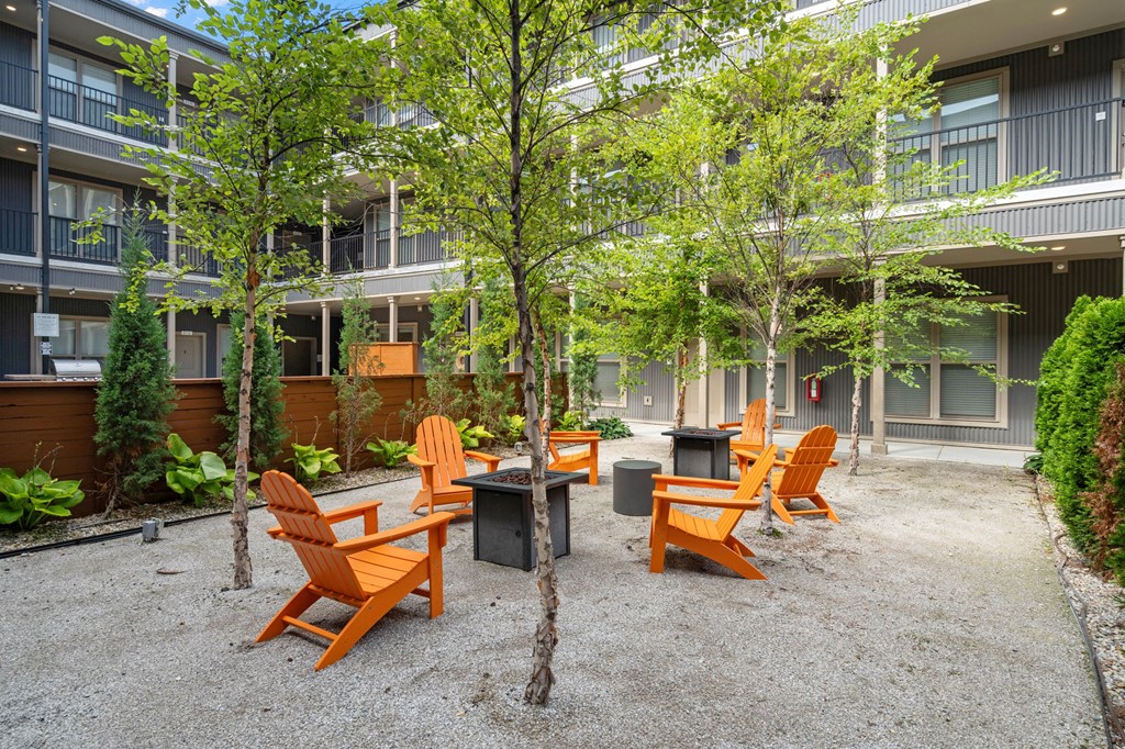 Courtyard with Adirondack Chairs