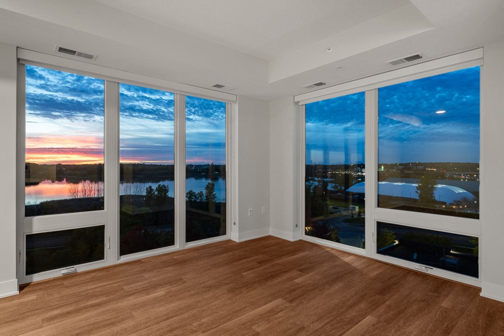 Living Area with Floor to Ceiling Windows