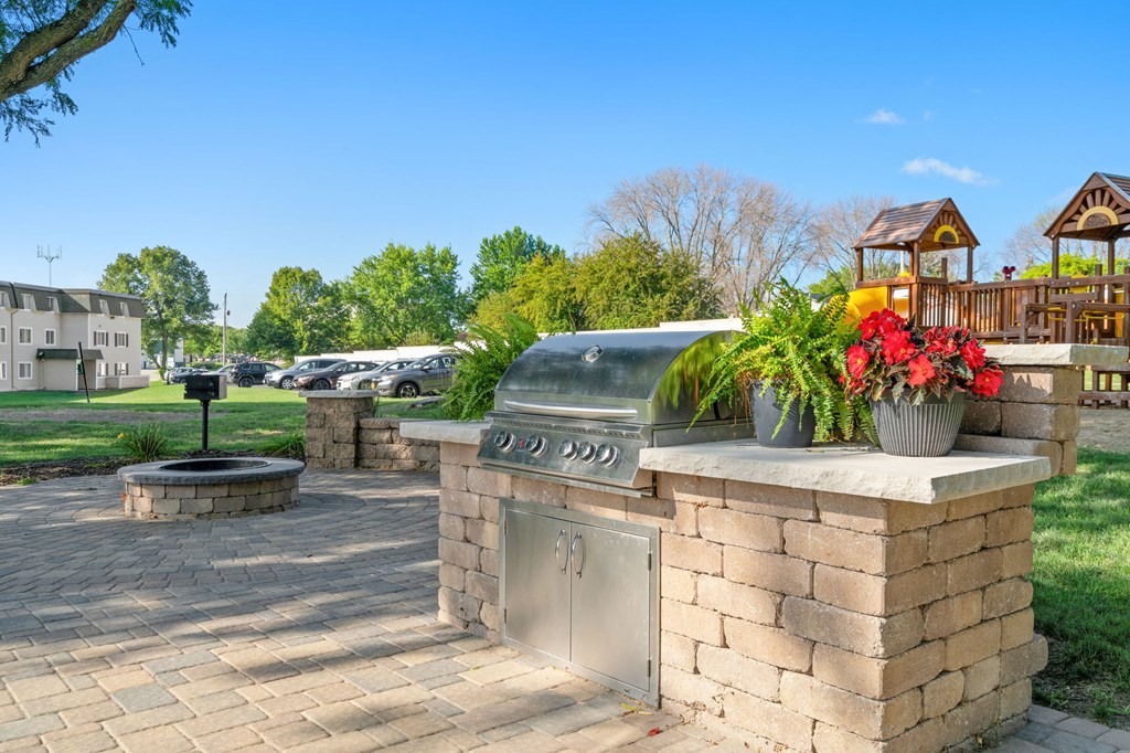 Outdoor Kitchen next to Firepit