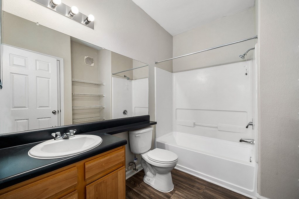 Spacious Bathroom With Large Mirror - Elms Floor Plan