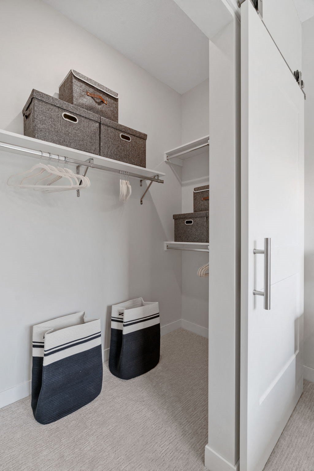 Walk-In Closet With Sliding Barn Door