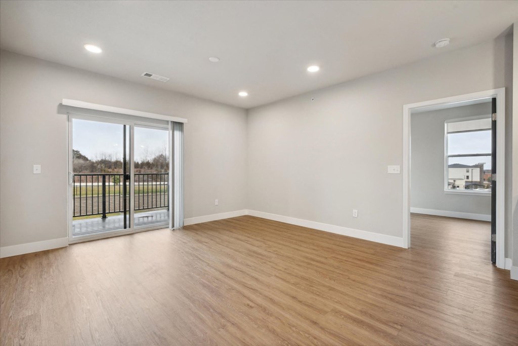 Spacious Living Area With Wood-Style Flooring