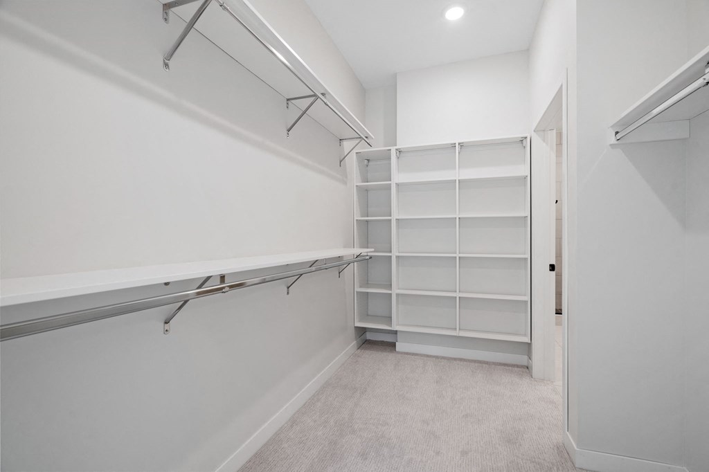 Spacious Walk-In Closet with Built-In Shelving