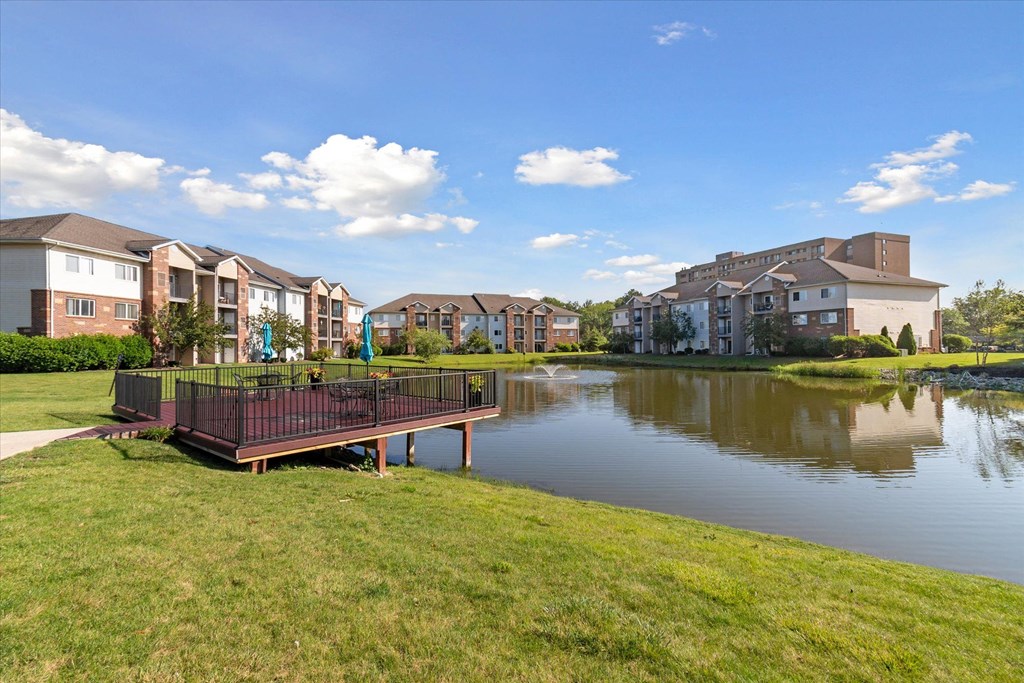 Community Pond with Patio