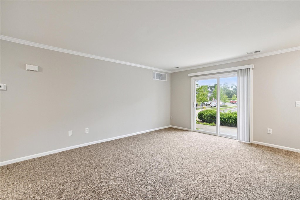 Spacious Living Area with Carpet