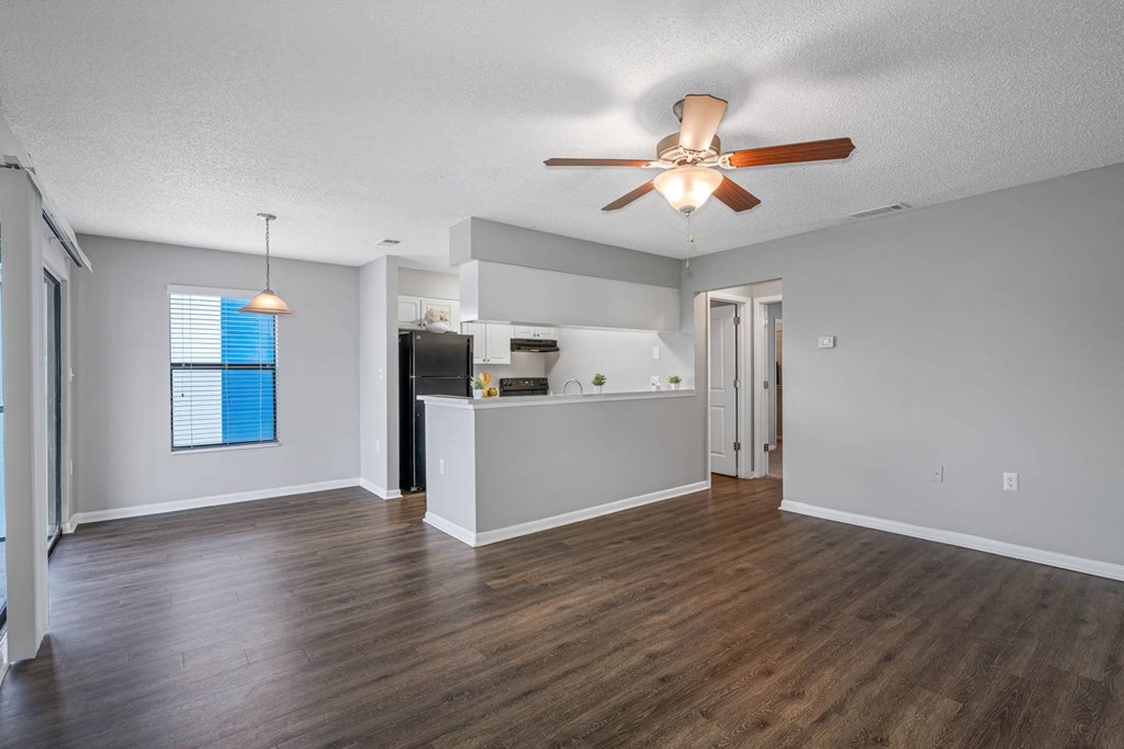 Living Area with Ceiling Fan