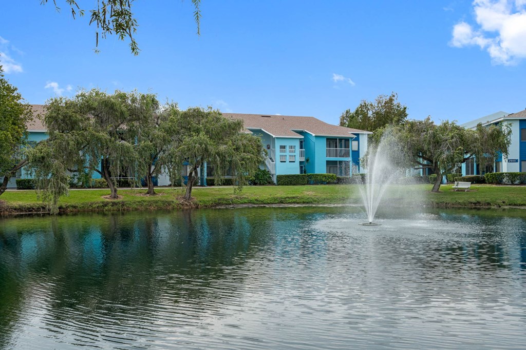 Community Pond with Fountain