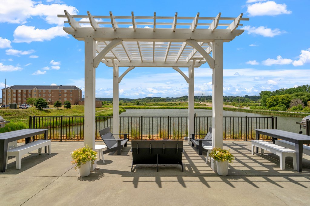 Patio with White Pergola