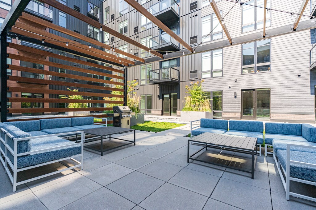 Courtyard Pergola with String Lights