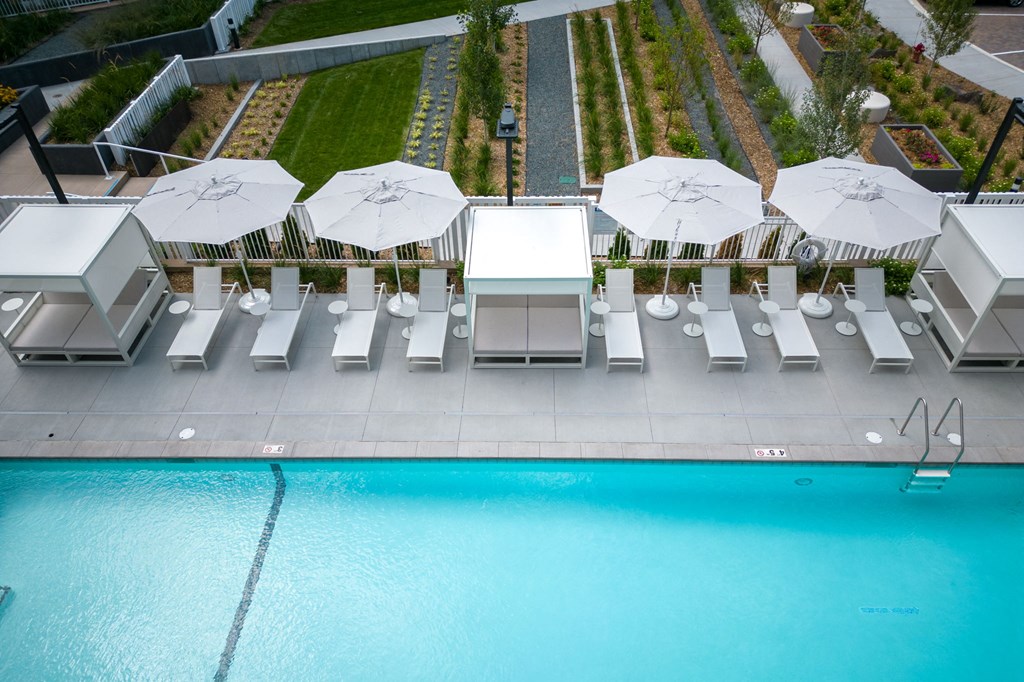 Aerial View of Pool and Courtyard