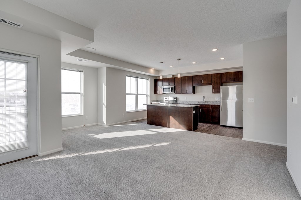 Open Concept Kitchen, Dining & Living Room