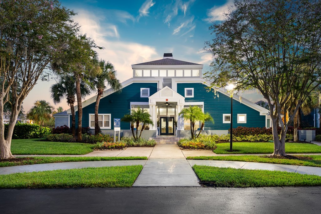 Clubhouse Exterior At Twilight