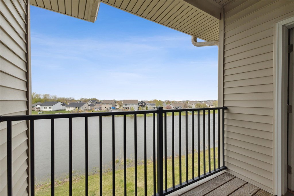 Balcony with Pond view