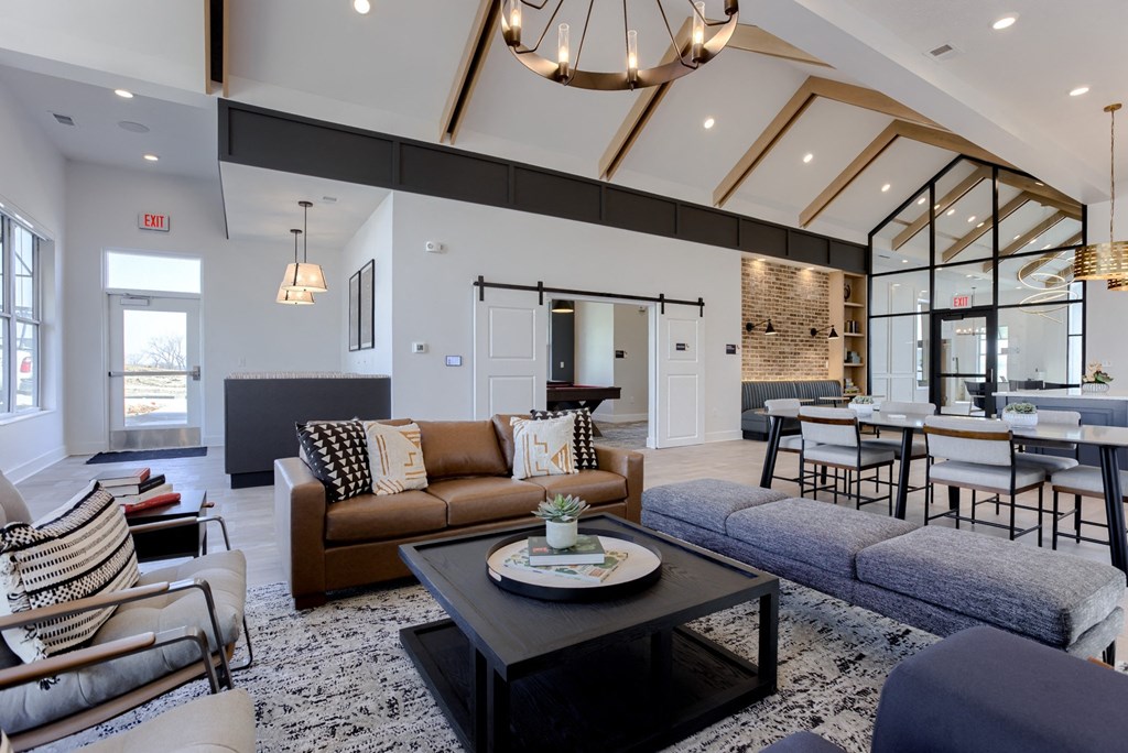 Clubhouse Recreation Room with Beams