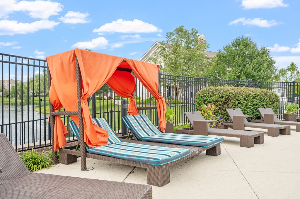 Cabana seating near pool