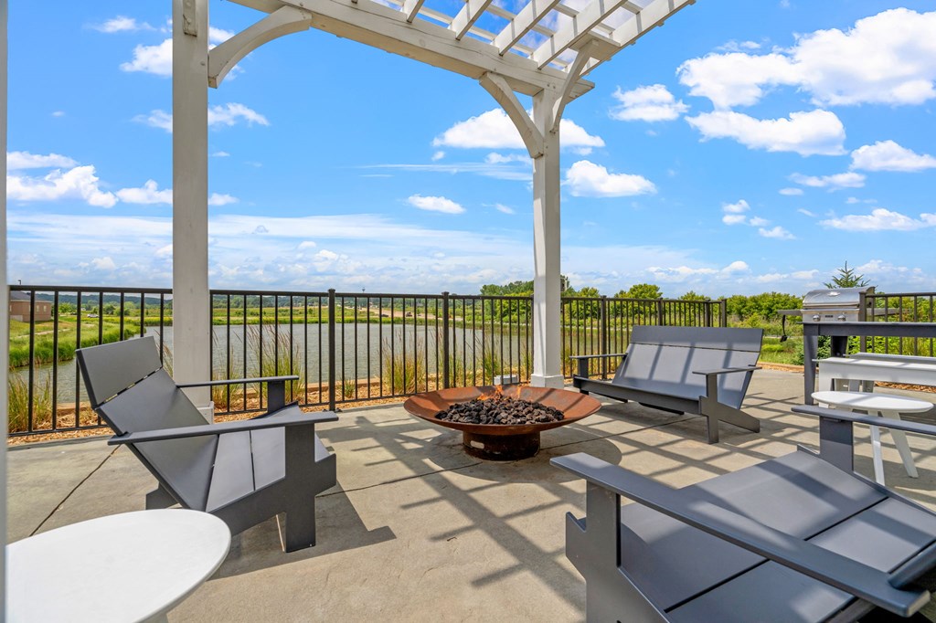 Patio with White Pergola