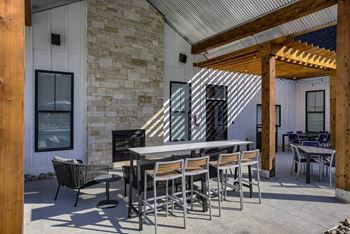 Outdoor Patio with Fireplace Lounge