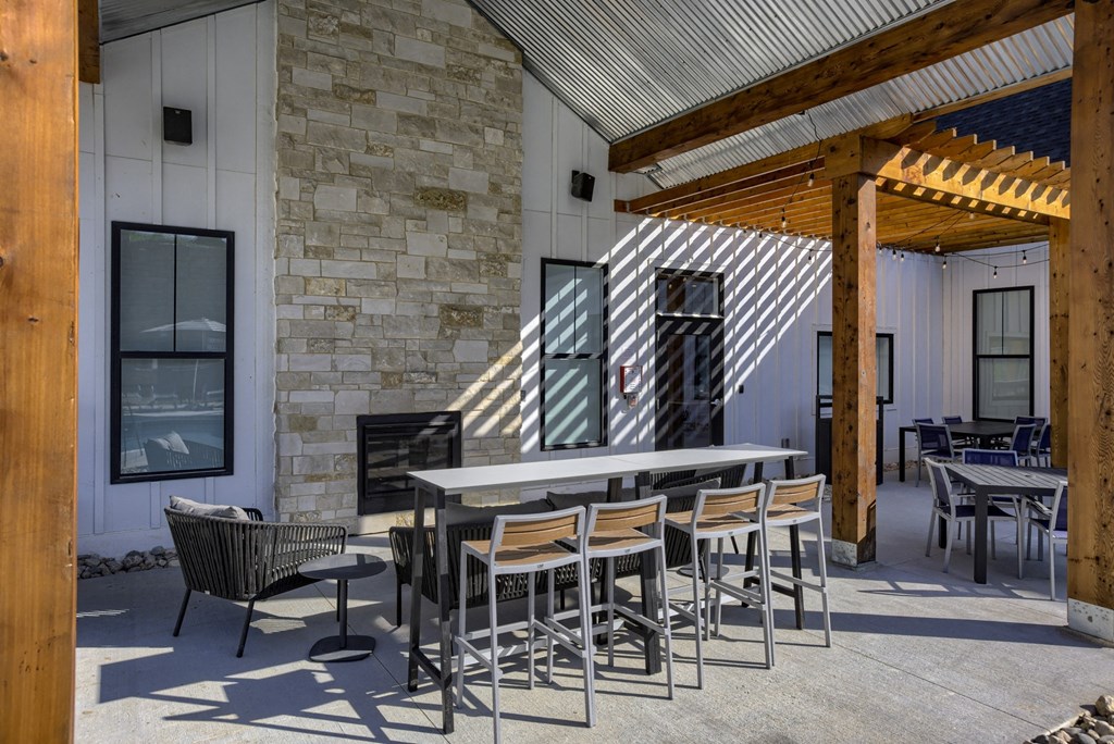 Outdoor Patio with Fireplace Lounge