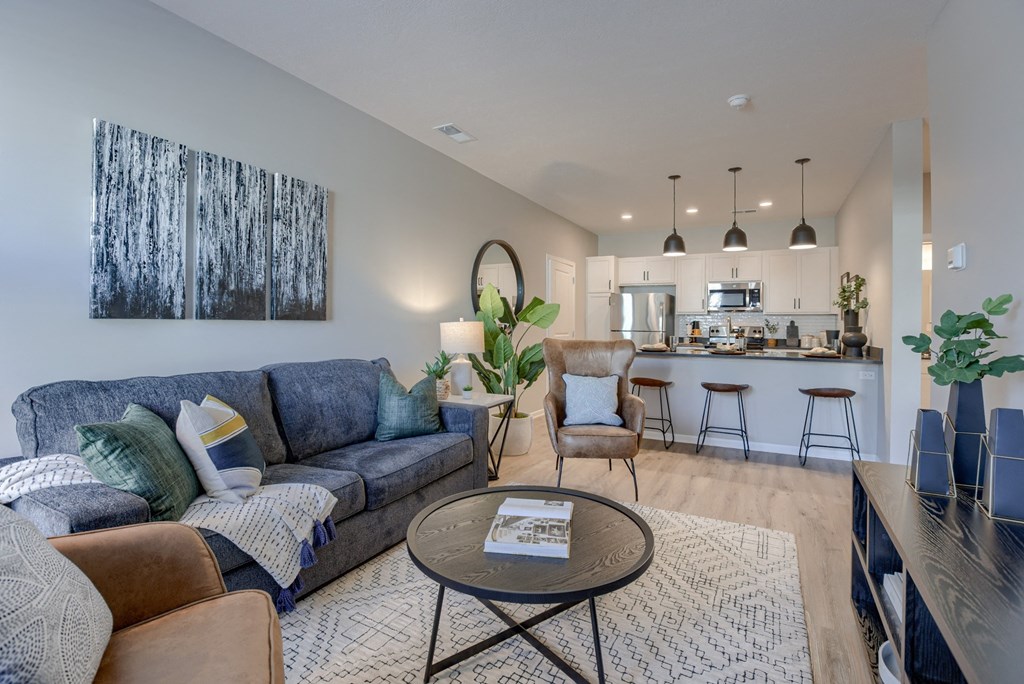 Spacious Living Area With Wood-Style Flooring