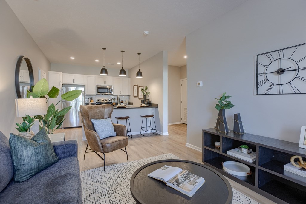 Living Area with Hardwood-Style Floors