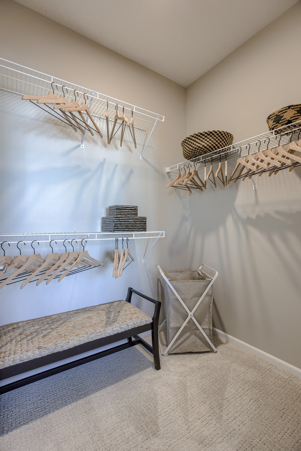 Walk-In Closet With Built-In Shelving