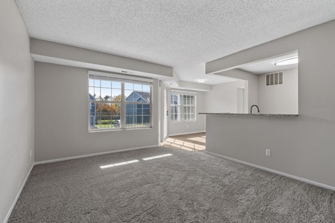 Spacious Living Area with Carpet