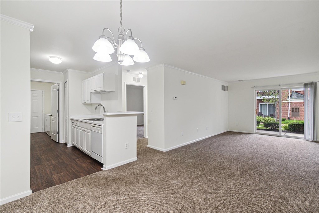 Spacious Living Area with Carpet