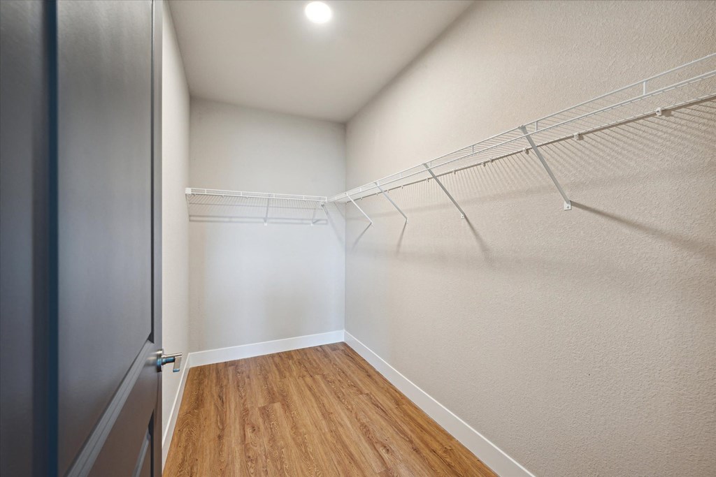 Walk-In Closet With Built-In Shelving