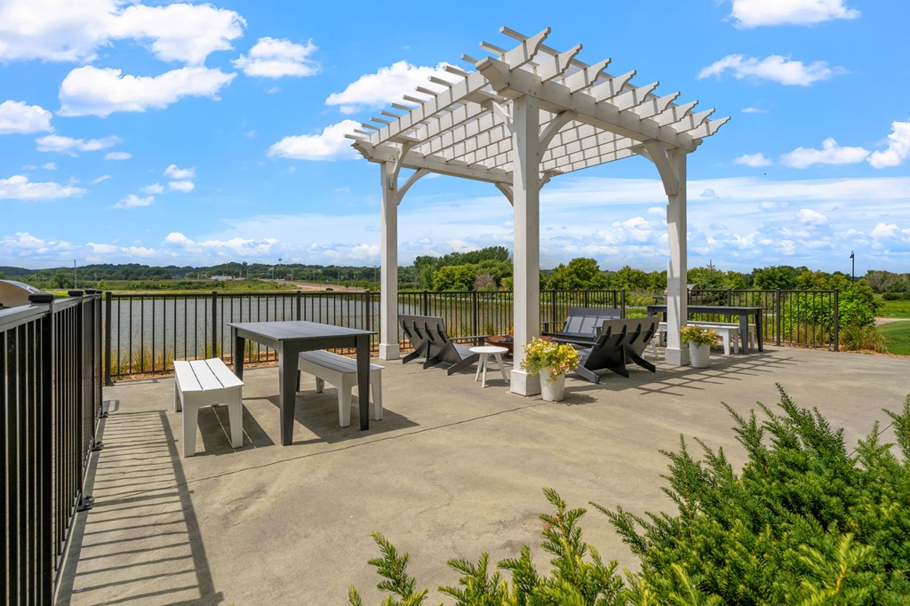 Patio next to Community Pond
