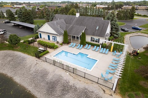 Aerial View of Pool and Clubhouse