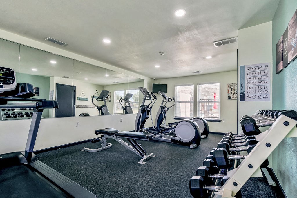Cardio Equipment & Free Weights At The Fitness Center