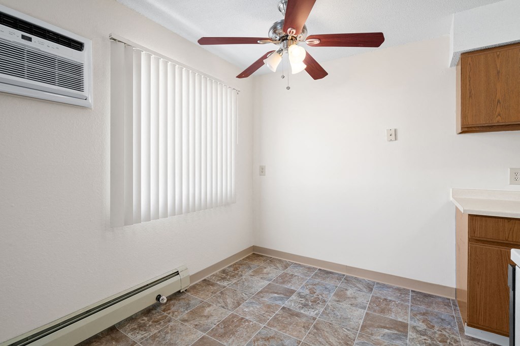 Separate Dining Area with Ceiling Fan