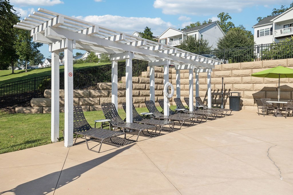 Pergola with patio furniture