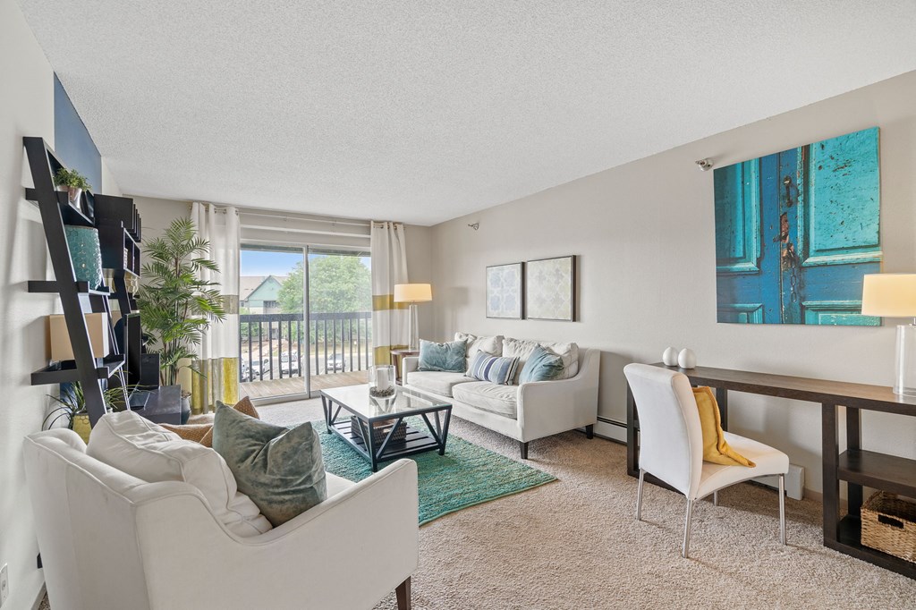 Spacious Living Area with Carpet