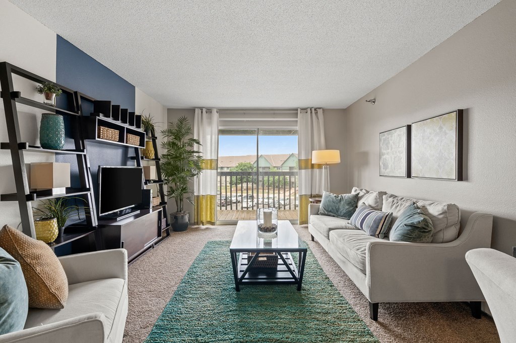 Spacious Living Area with Carpet