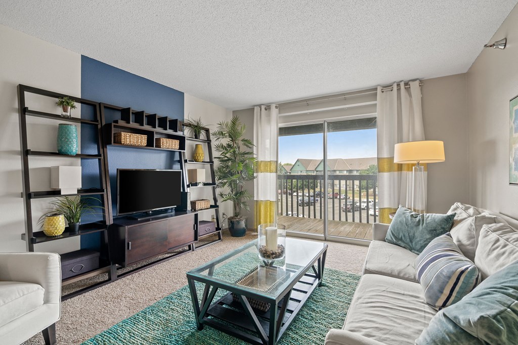 Spacious Living Area with Carpet